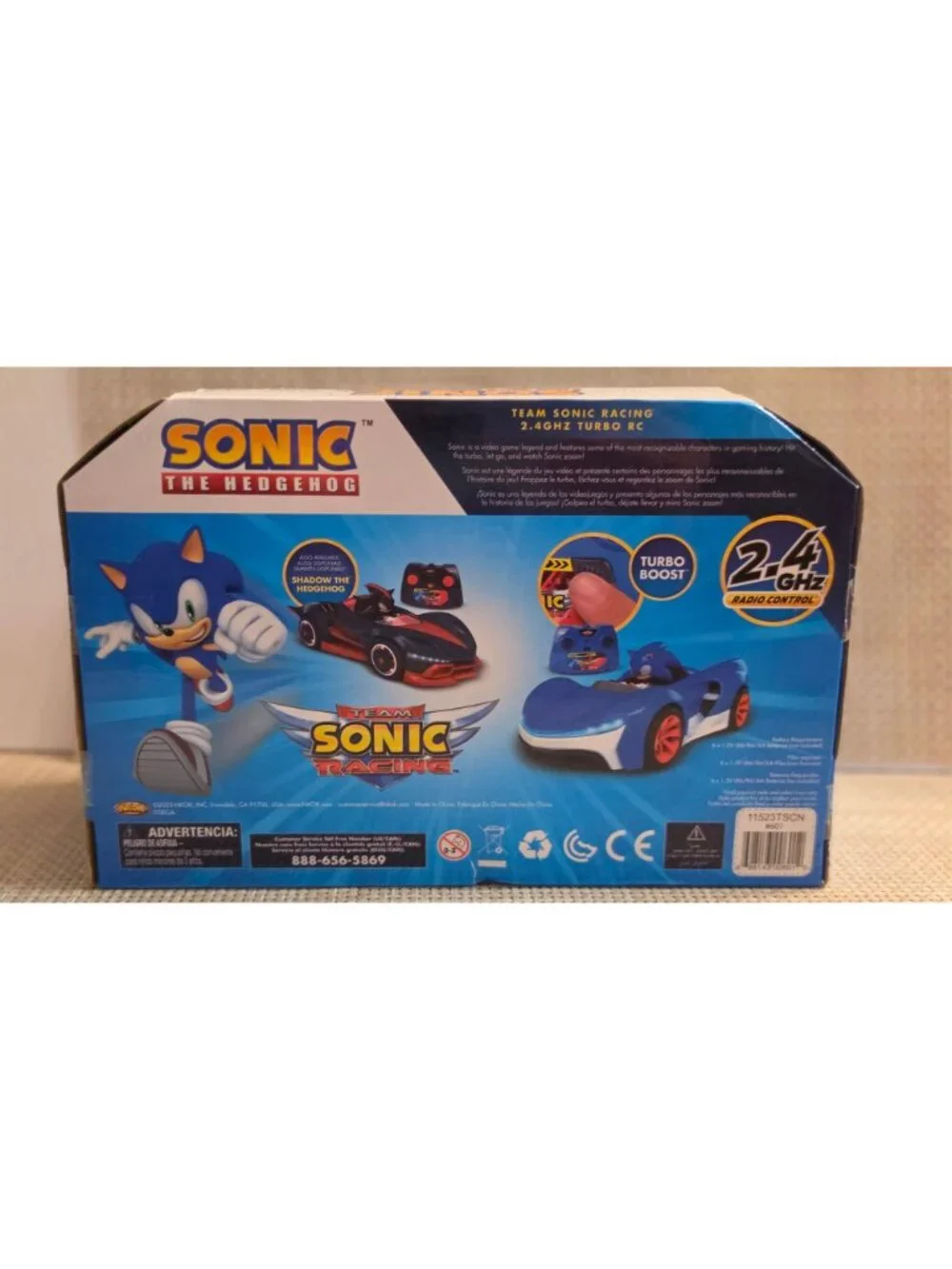 SONIC THE HEDGEHOG RADIO CONTROLLED CAR TURBO BOOST TEAM SONIC RACING RC 2.4 GHZ